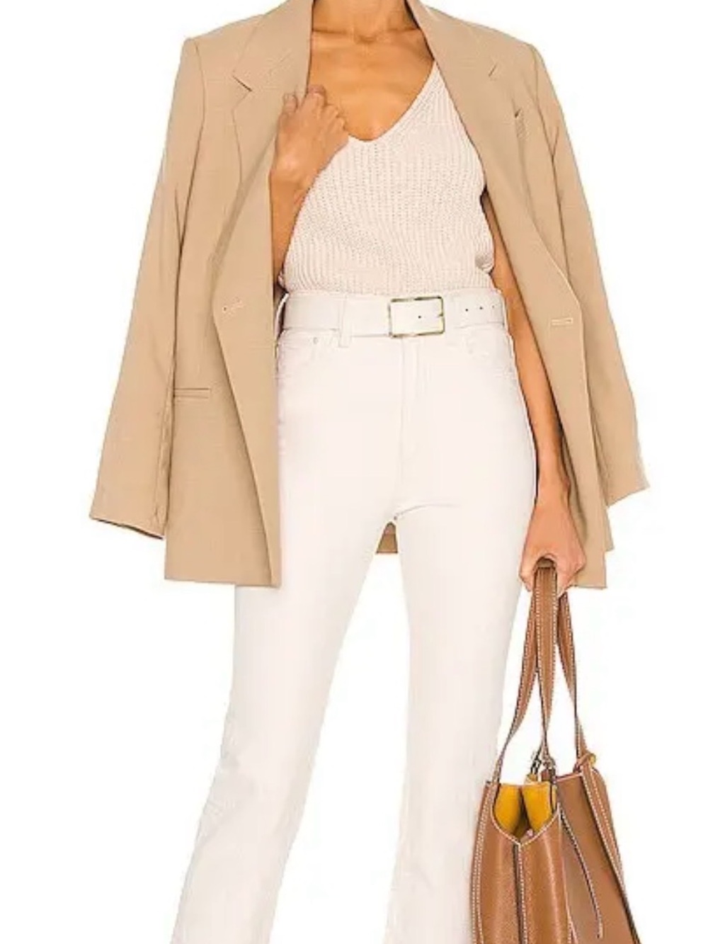 John + Jenn Cream Ribbed Knit Ava Sweater Tank NWT Size Small